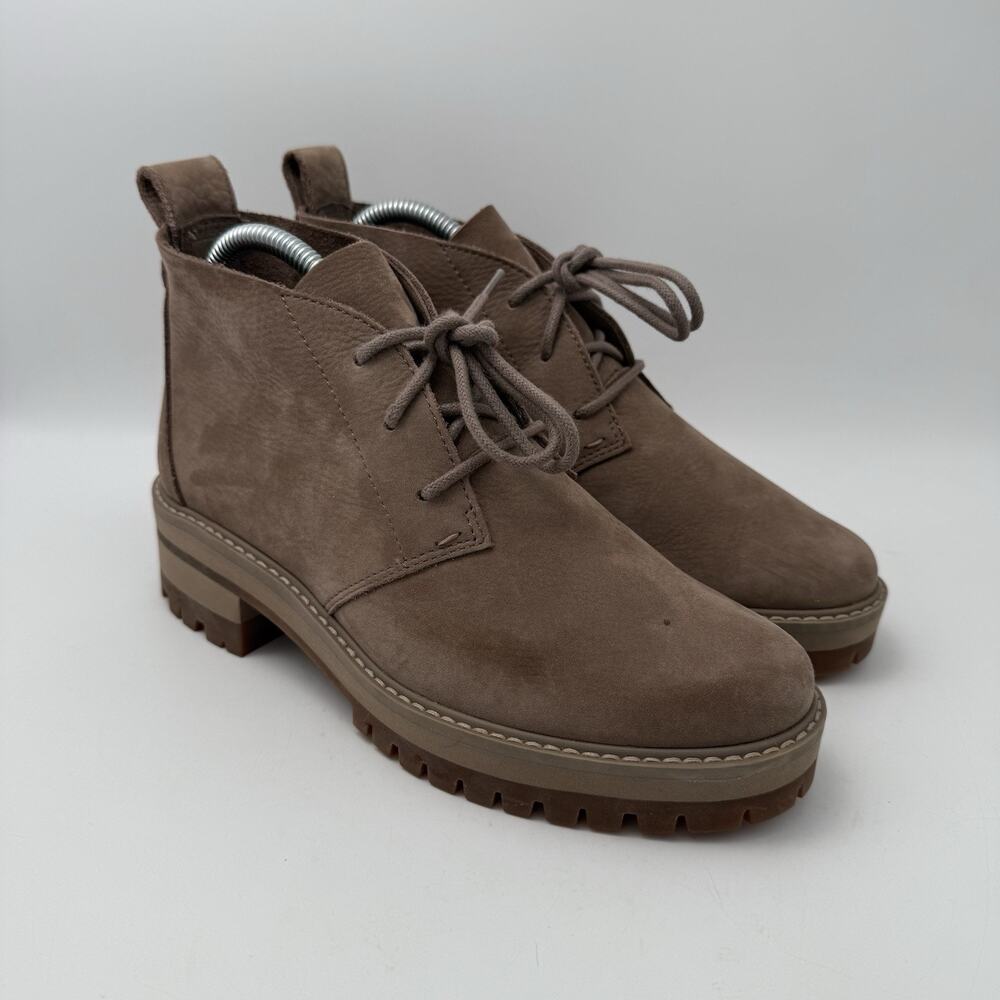 Timberland Women's Courmayeur Valley Desert Boot Taupe Gray Suede Size 7.5 US